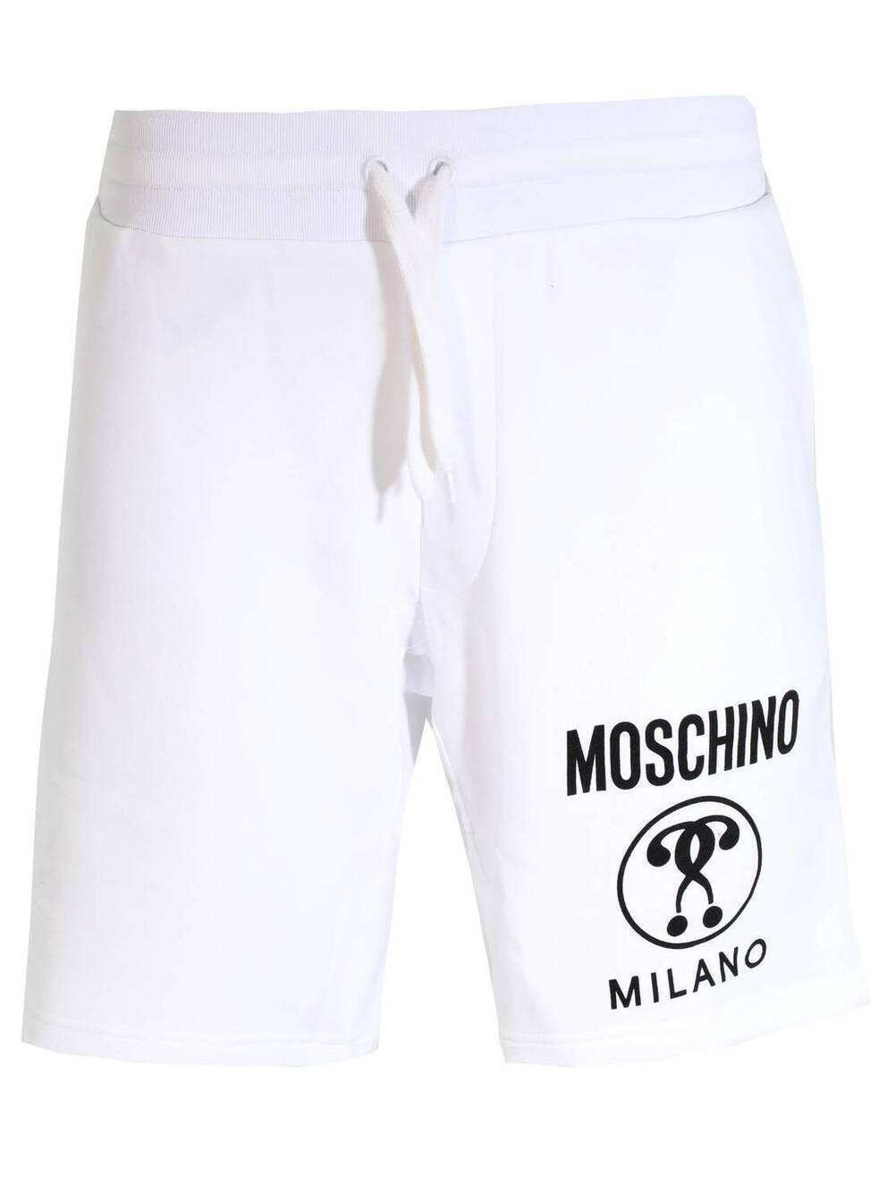 NEW MOSCHINO men's cotton sweatshorts with logo in white